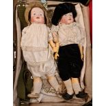 Two porcelain head dolls