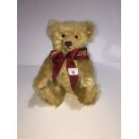 A Steiff Limited Edition Celebration Teddy Bear (unboxed) wearing embroidered ribbon 1880-2005