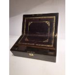A rosewood and brass inlaid writing slope