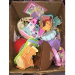 A box of Polly Pockets and Star Wars micro machines
