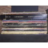 Box of records including Bowie, Dire Straits, Susanne Vega etc