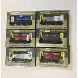 Six Wrenn goods wagons, boxed (2 x W4658 prestwin wagon "Fisons", 2 x W4655 16 Ton mineral wagon,