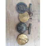 Two WWI pairs awarded to 118297 PTE W YATES RMAC and three other WWI medals (one not pictured)