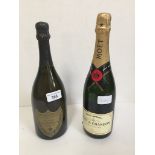 1983 bottle of Dom Perignon Champagne and a bottle Moet Chandon Champagne