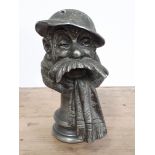 A Bruce Bairnsfather cast metal car mascot, height 13cm.