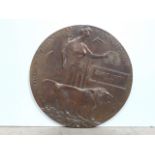 WWI bronze death plaque penny ALBERT HENRY MAY