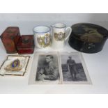 Edward VIII memorabilia including tins, postcars and Coronation ware
