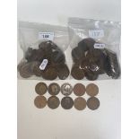 2 KG of old British pennies penny coins.