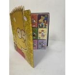 Collection of Simpsons trading cards in folder, approximately 803