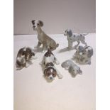 3 Lladro dogs and three others
