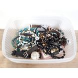 A box of mainly costume jewellery, watches etc.