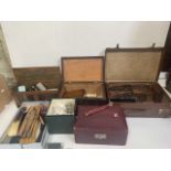 Box containing various items of woodenware and collectables
