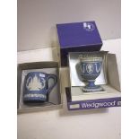 A boxed Wedgwood Queen's Jubilee 1977 Tri-colour jasperware goblet with certificate, together with a
