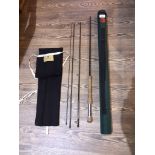 A Hardy Jet Sintrix 9'6" #7 4 piece fishing rod JE15 144Z with cloth bag and hard shell case