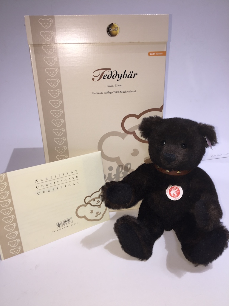 A Steiff Club Limited Edition bear - Teddy Bear, brown, 32cm with leather collar.