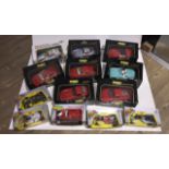 A collection of thirteen boxed Burago model vehicles to include Ferrari Testarossa (1984) Italia'