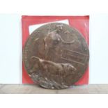 WWI bronze death plaque penny THOMAS KENT