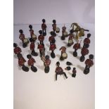 A box of Elastolin toy soldiers