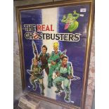 Vintage Ghostbusters movie poster, framed and glazed