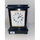 A vintage Barling Maidstone ebonised mantel clock with French movement, with pendulum and key.