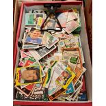 A box of vintage A&BC football cards plus others