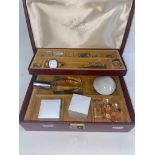 A jewellery box with two boxed silver S925 ALE Pandora rings, a shell purse, perfumes etc