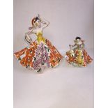 One large and one small Italian 1960's dancing girl fugures