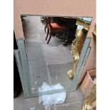 An Art Deco large wall mirror, 91.5cm x 33.5cm.