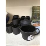 Wedgwood black basalt coffee set for 8 people - 18 pieces