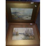 Albert Proctor, pair of watercolours, 36cm x 21cm each.