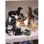 Various ceramics to include Sylvac dog, others dog ornaments, other animal ornaments and a sony