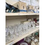 Two boxes of 'Kylemore' Waterford crystal; 6 12oz tumblers, 18 sherry glasses, 15 port glasses,,
