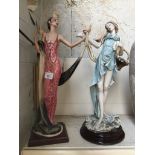 Two Italian composition figures - one with damage to the birds wings