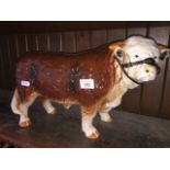 A large Butchers display Hereford bull