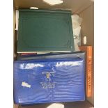 A box of stamps and stamp albums etc