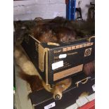Two boxes of vintage fox furs