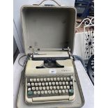 A vintage Olympia typewriter.