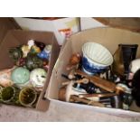 4 boxes of ceramics and ornaments, kitchenware, including Sadler, Sylvac, Price, etc.