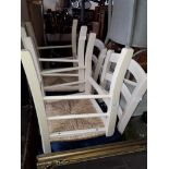 a set of 4 rush seated kitchen chairs