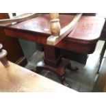 A Victorian mahogany fold top tea table (top is loose)