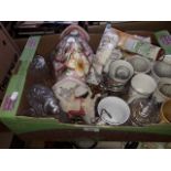 2 boxes of misc pottery, glassware, ornaments, vases, bowls, etc.