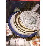 A box containing Denbyware, china, platedware, etc.