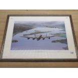 Signed limited edition print, Robert Smith, 'Eight Merlins over Windermere' 106/500, certificate