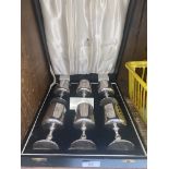 Garrards boxed silver plated goblet set
