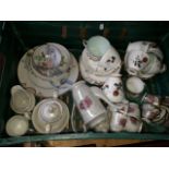 A box of misc pottery, Delphin china, etc.