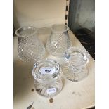Two Waterford crystal candle burners