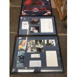 A print and two framed montages - one featuring Diana Rigg, including signed picture and letter, and