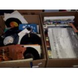 2 boxes of books and a box of LPs and 45s.