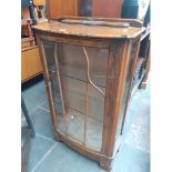 1930s oak display cabinet, width 67cm, depth 31cm and height 120cm