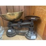 Vintage kitchen scales with weights